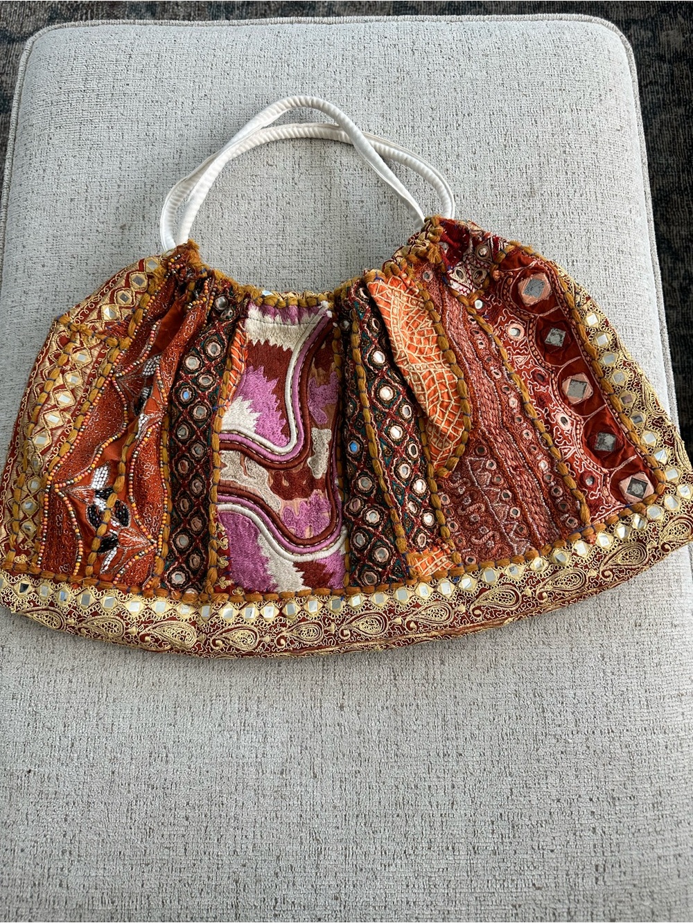 Vintage Indian Banjara Patchwork Boho Hobo Shoulder Bag - Embroidery & Mirrors - Picture 1 of 3